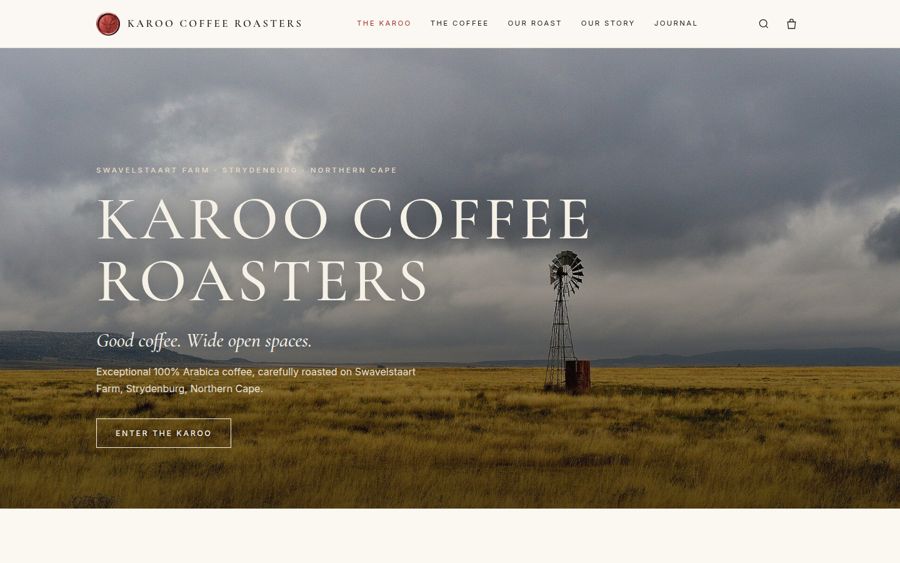 Karoo Coffee Roasters website
