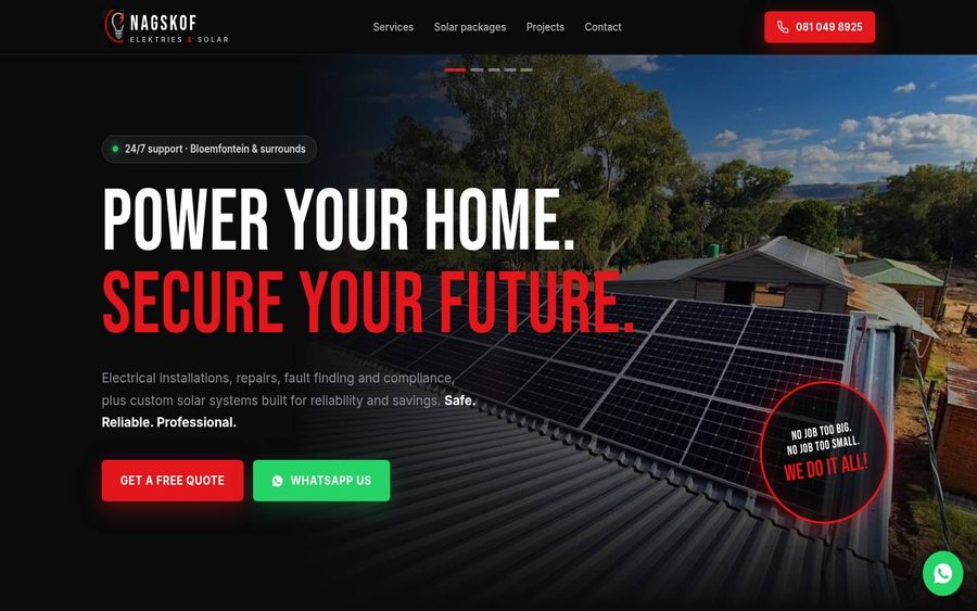 Nagskof Elektries & Solar website