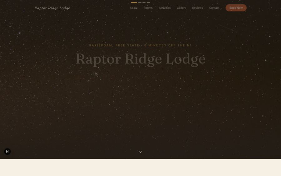 Raptor Ridge Lodge website