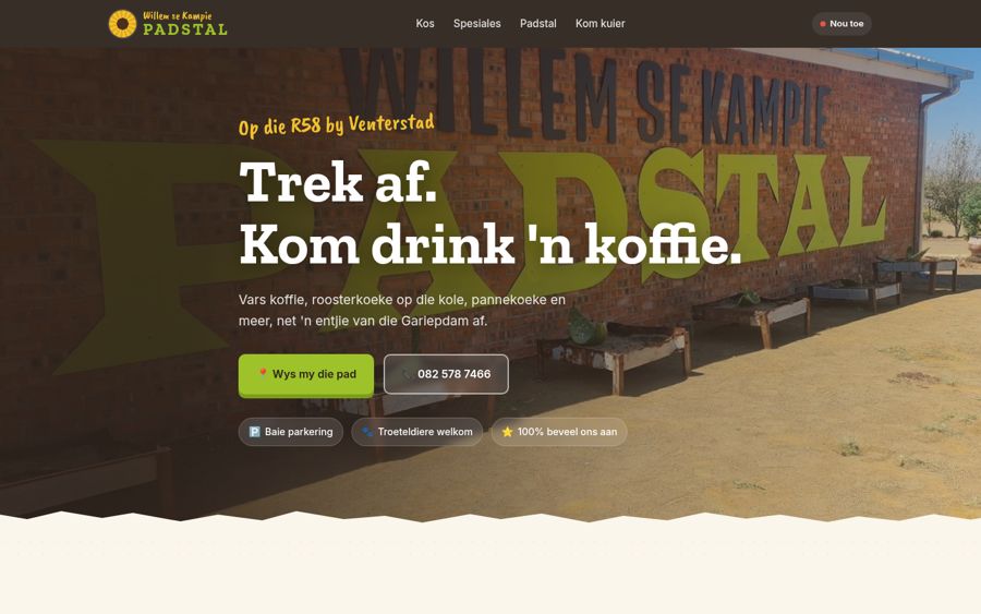 Willem se Kampie Padstal website